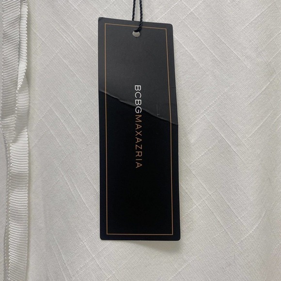 BCBG Max Azria WHITE Woven Cotton High WAISTED SKIRT NWT $146 Sz 12 - Picture 8 of 8